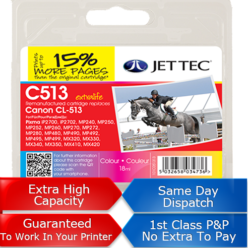 Remanufactured Ink Cartridge To Replace Canon CL-513 (18ml)