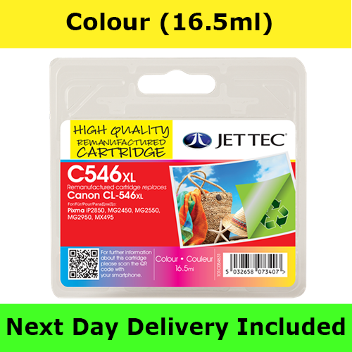 Jettec Remanufactured Canon CL-546XL High Yield Colour Ink Cartridge
