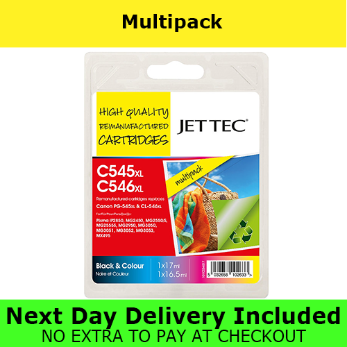 Remanufactured Canon PG-545XL/CL-546XL High Yield Ink Cartridge Multipack