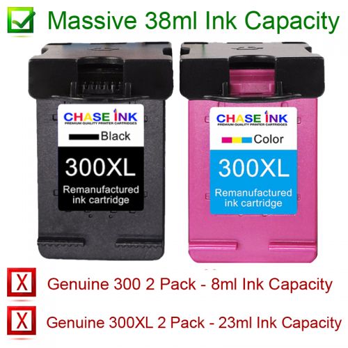 HP 300 / 300XL Black & Colour - Remanufactured Ink Cartridge 2-Pack (38ml)
