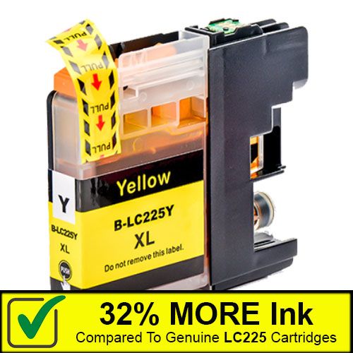 Yellow Compatible Ink Cartridges To Replace Brother LC225XL (15.6ml)