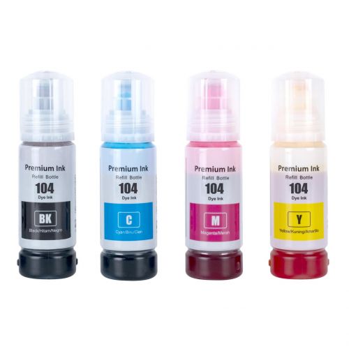 Mix ANY 3 - Compatible Epson 104 Ecotank Ink Bottles BK/C/M/Y