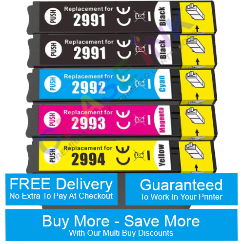 Compatible Epson 29XL High Capacity Ink Cartridges - 1 Multipack (BCMY) + 1 EXTRA Black