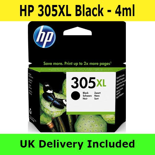 HP 305XL High Yield Black Original Ink Cartridge 3YM62AE - 4ml