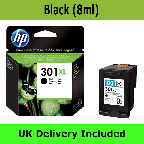 OEM HP 301XL Black Ink Cartridge (8ml)