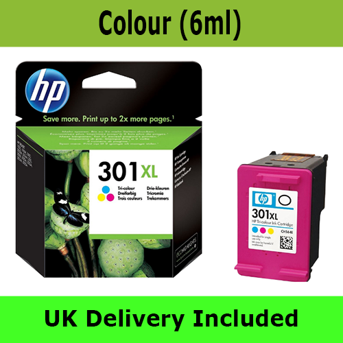 OEM HP 301XL Tri-Color Ink Cartridge (6ml)